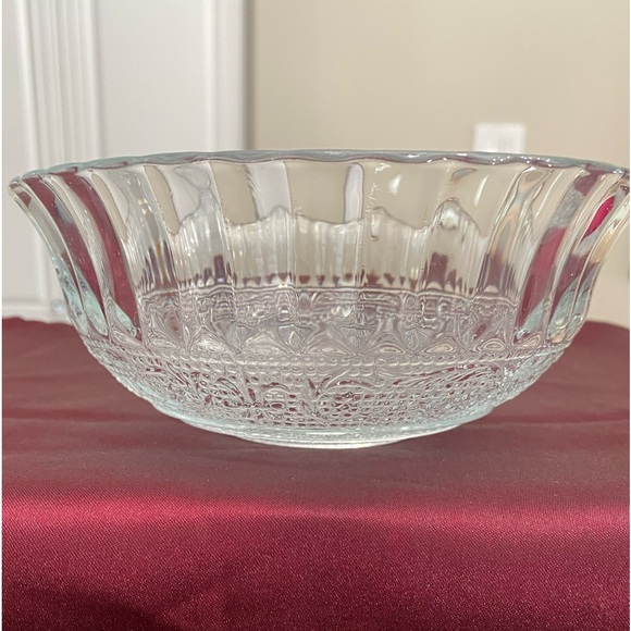 EUC VTG KIG Indonesia Decorative Clear Glass Serving Bowl - Picture 2 of 6